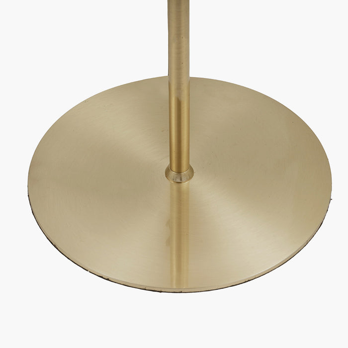 Estelle Brushed Brass Metal and White Orb Dome Floor Lamp