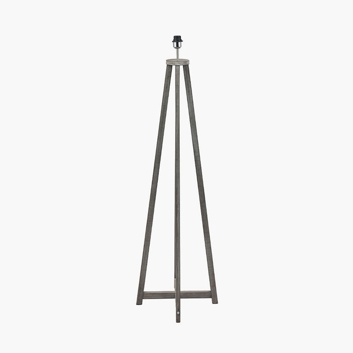 Whitby Grey Wash Wood Tapered 4 Post Floor Lamp (Due Back 16/11/24)