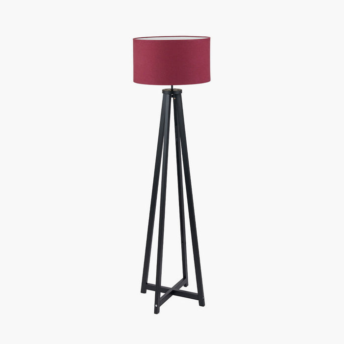 Whitby Matt Black Wood Tapered 4 Post Floor Lamp (Due Back in 16/11/24)