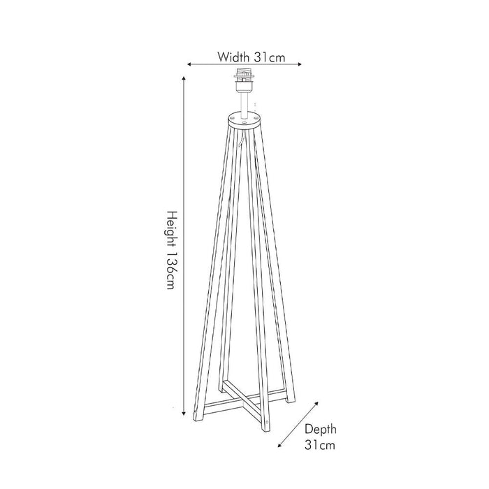 Whitby Matt Black Wood Tapered 4 Post Floor Lamp (Due Back in 16/11/24)