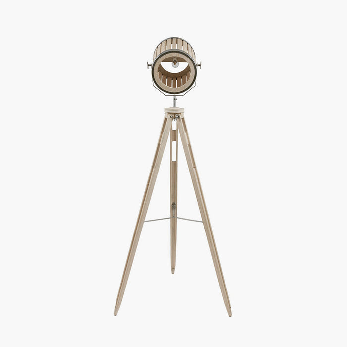 Staithes Natural and Silver Marine Tripod Floor Lamp