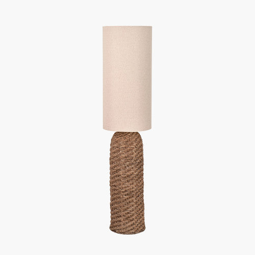 Andros Brown Woven Seagrass Floor Lamp, Cream Shade- 124cm ( Due Back In 11/11/2024 )