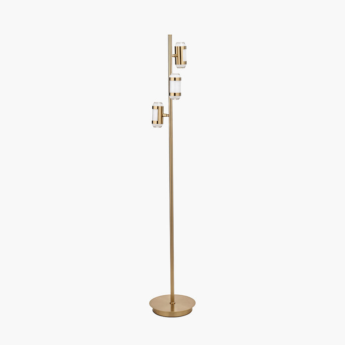 Alondra Gold Metal and White Glass LED Floor Lamp - 147cm ( Due Back In 11/11/2024 )