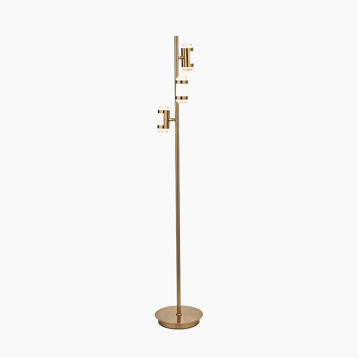 Alondra Gold Metal and White Glass LED Floor Lamp - 147cm ( Due Back In 11/11/2024 )