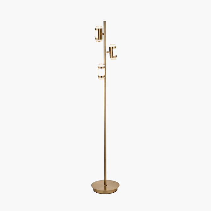 Alondra Gold Metal and White Glass LED Floor Lamp - 147cm ( Due Back In 11/11/2024 )