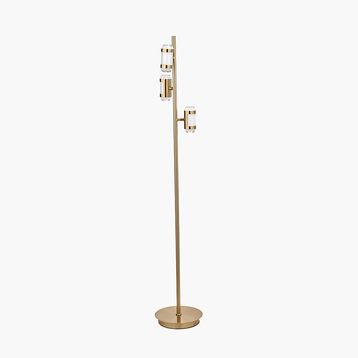 Alondra Gold Metal and White Glass LED Floor Lamp - 147cm ( Due Back In 11/11/2024 )