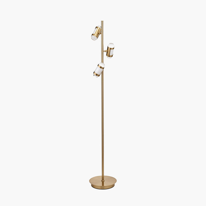 Alondra Gold Metal and White Glass LED Floor Lamp - 147cm ( Due Back In 11/11/2024 )