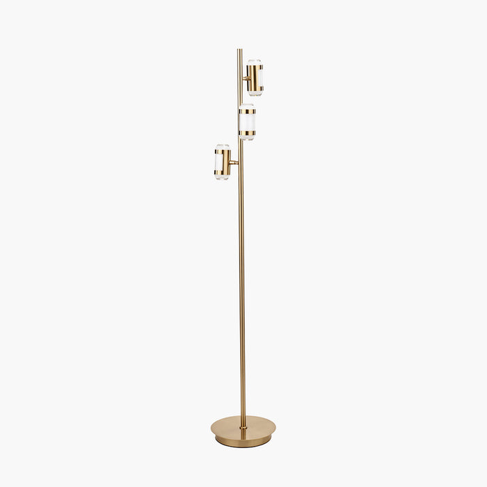 Alondra Gold Metal and White Glass LED Floor Lamp - 147cm