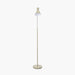 Benedict Sage and Brushed Silver Metal Floor Lamp with Funnel Lampshade - 161cm