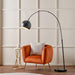 Feliciani Matt Black Metal and Black Marble Floor Lamp - 175cm