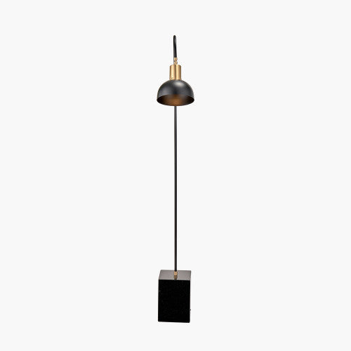 Mayfair Matt Black Domed Task Floor Lamp with Lampshade - 141cm ( Due Back In 29/11/2024 )