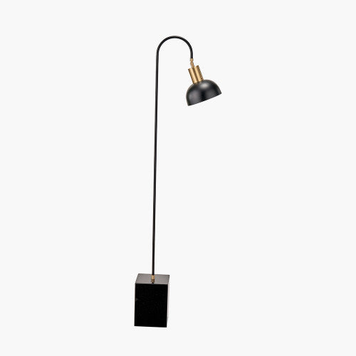 Mayfair Matt Black Domed Task Floor Lamp with Lampshade - 141cm ( Due Back In 29/11/2024 )