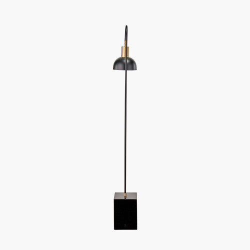 Mayfair Matt Black Domed Task Floor Lamp with Lampshade - 141cm ( Due Back In 29/11/2024 )