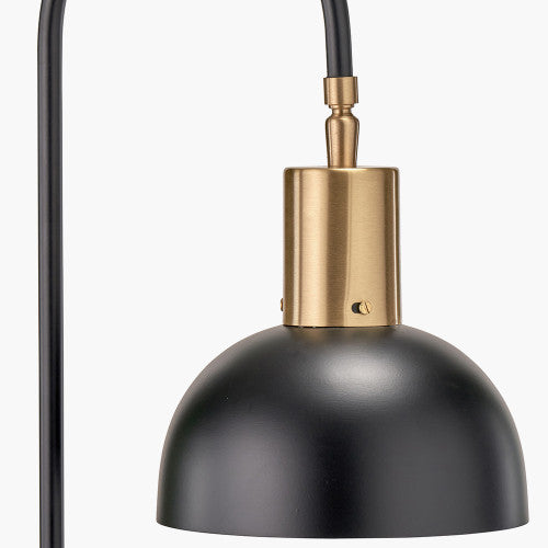 Mayfair Matt Black Domed Task Floor Lamp with Lampshade - 141cm ( Due Back In 29/11/2024 )