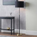 Bryce Black & Gold Adjustable Floor Lamp with Black Fabric Shade- 150cm