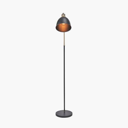 Augusto Black & Gold Task Floor Lamp with Moveable Head - 170cm  ( Due Back In 12/11/2024 )