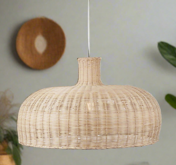 Caswell Natural Rattan Dome Ceiling Light Pendant