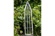 Indoor / Outdoor Distressed White Metal Arch Garden Mirror - 100 x 24 cm - Decor Interiors