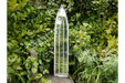 Indoor / Outdoor Distressed White Metal Arch Garden Mirror - 120 x 24 cm - Decor interiors