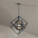 Alessio Matt Black Metal Cube Ceiling Pendant Light