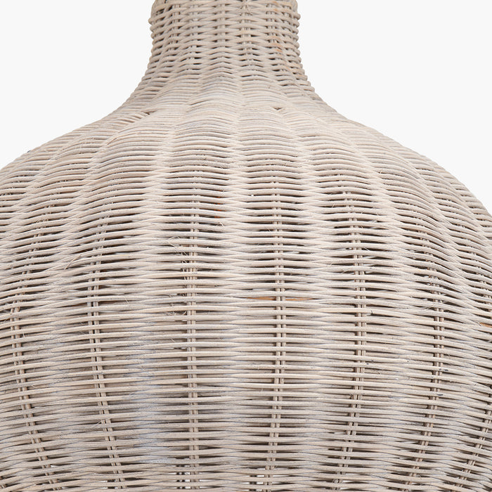 Allona Grey Wash Woven Rattan Pendant - 40cm