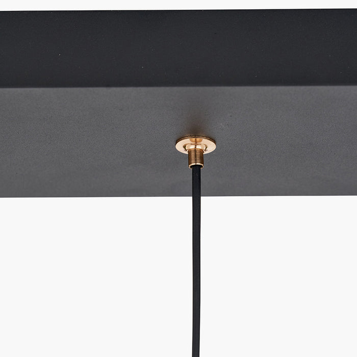 Astarion Matt Black and Gold 3 Drop LED Pendant - 66 cm