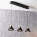 Astarion Matt Black and Gold 3 Drop LED Pendant - 66 cm