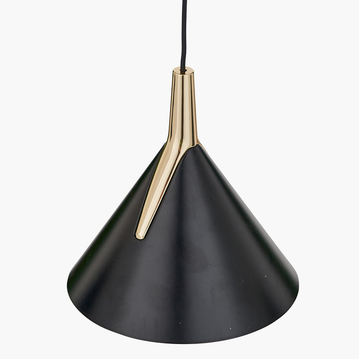 Astarion Matt Black and Gold Multi Drop LED Pendant - 42 cm