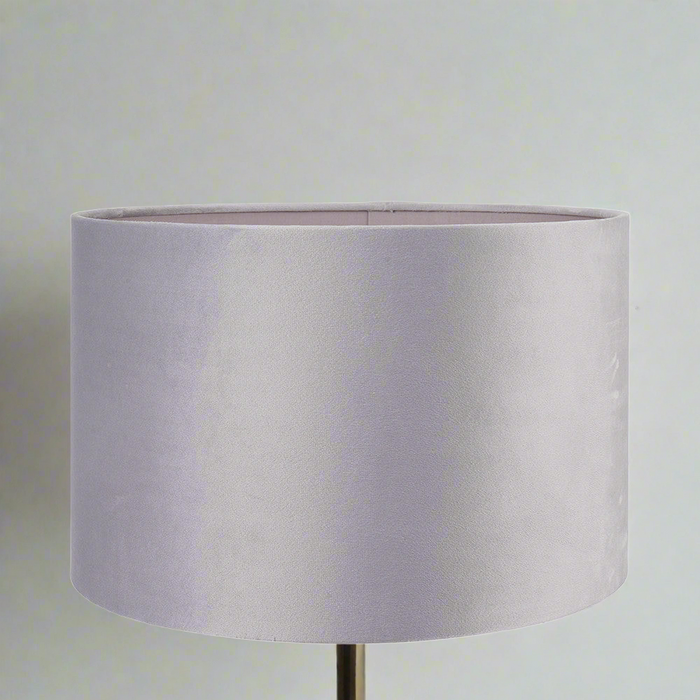 Light Grey Velvet Cylinder Shade - 45cm