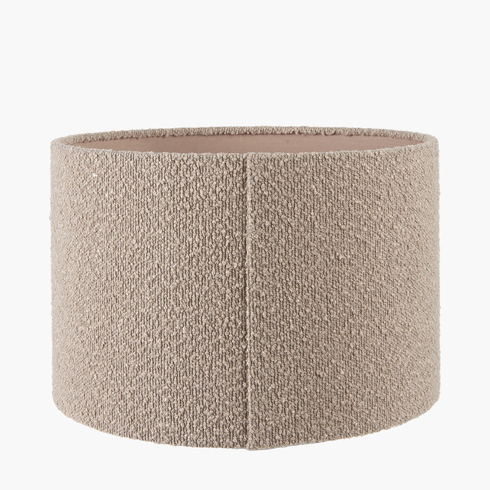 Rouen Taupe Boucle Cylinder Shade - 45cm