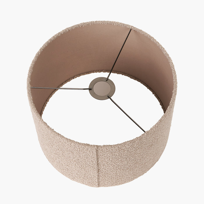 Rouen Taupe Boucle Cylinder Shade - 45cm