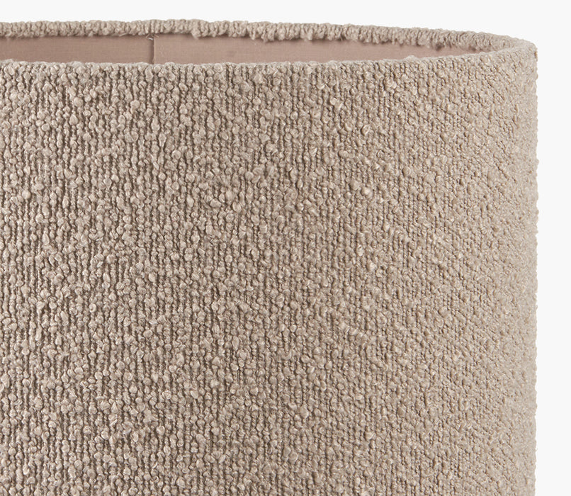 Rouen Taupe Boucle Cylinder Shade - 45cm