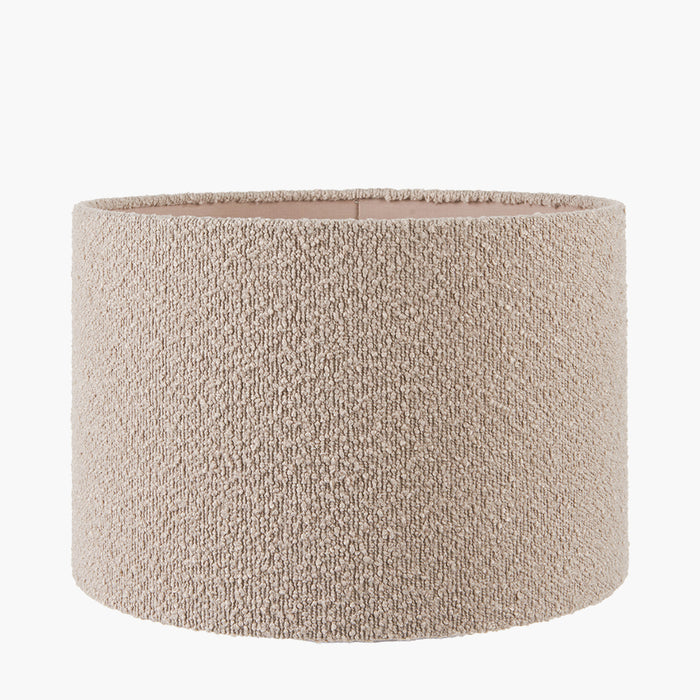 Rouen Taupe Boucle Cylinder Shade - 45cm