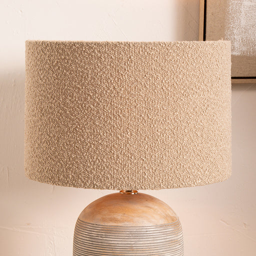 Rouen Taupe Boucle Cylinder Shade - 45cm