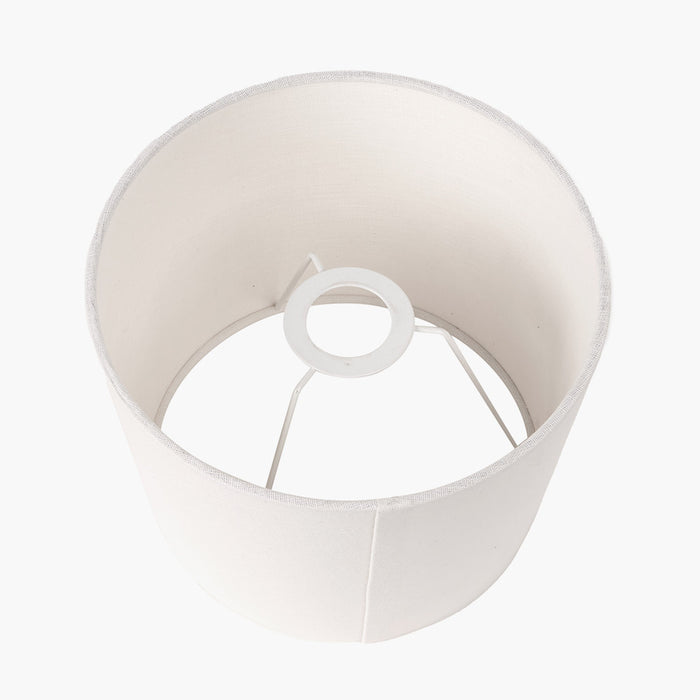 White Self Lined Linen Tapered Cylinder Shade - 35cm