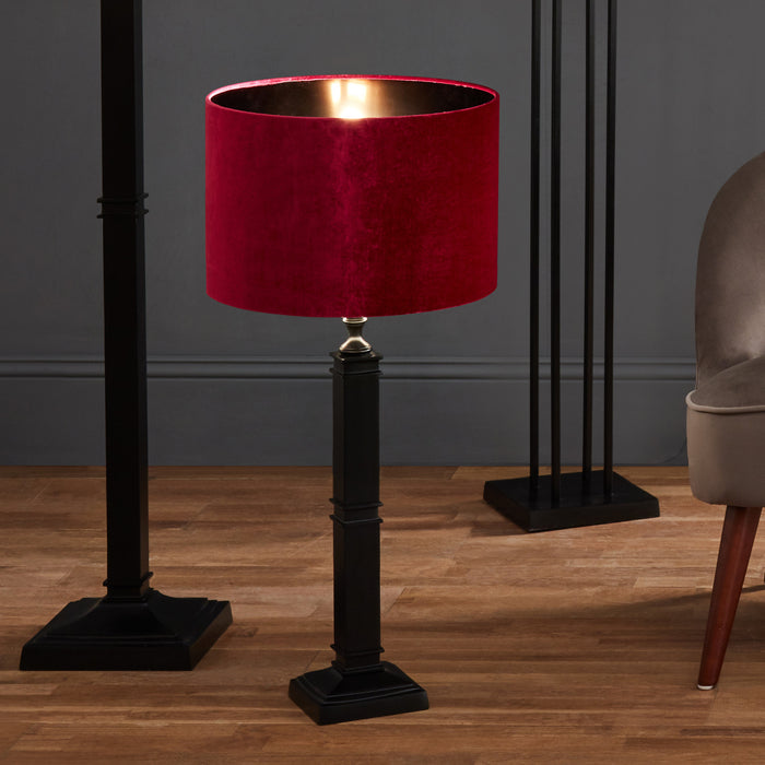 Solène Raspberry Velvet Cylinder Shade