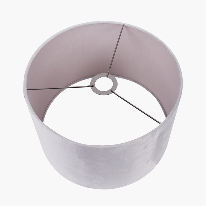 Katrine Light Grey Velvet Cylinder Shade