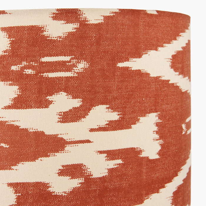 Thérèse Cinnamon Ikat Patterned Cylinder Shade