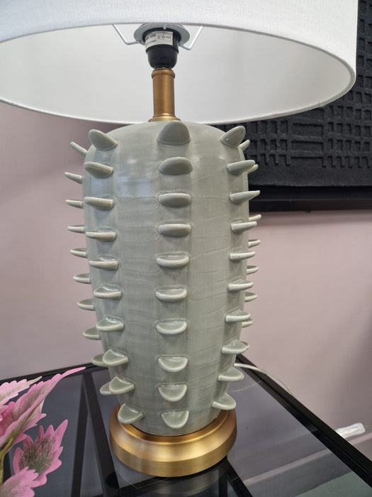 Modern Cactus-Inspired Ceramic Table Lamp with Linen Shade - 70cm