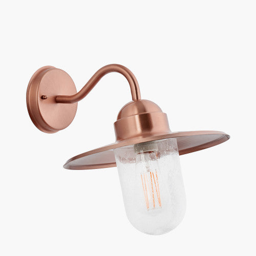 Lilium Copper Metal and Glass Fisherman Wall Light