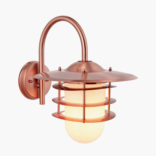 Centauri Copper Metal and Opaque Glass Wall Light