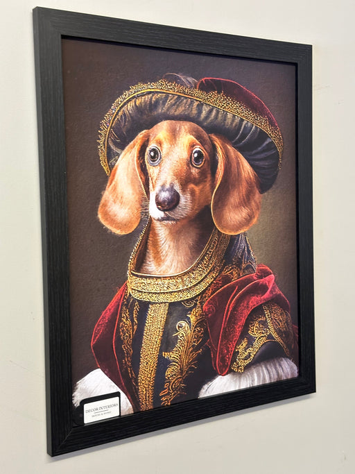 Charming Noble Dachshund Wall Art – Black Frame & Detailed Design  