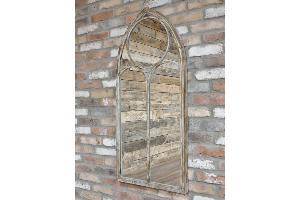 Indoor / Outdoor Metal Arch Garden Mirror - 122 x 56 cm - Decor Interiors