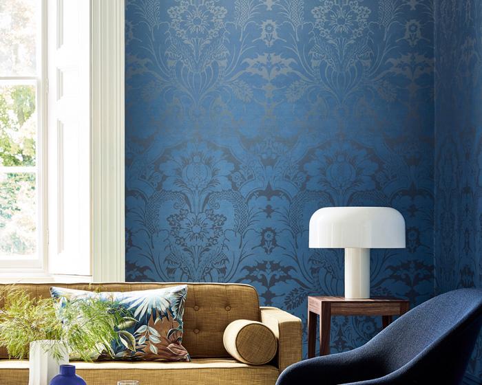 Little Greene Wallpaper - St James's Park  Cobalt Fade