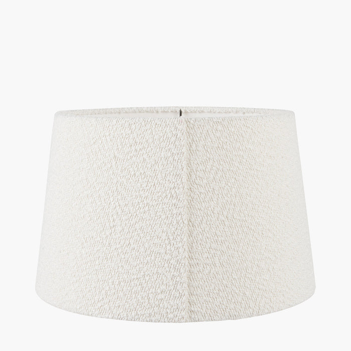 White Boucle Tapered Cylinder Shade - 35cm