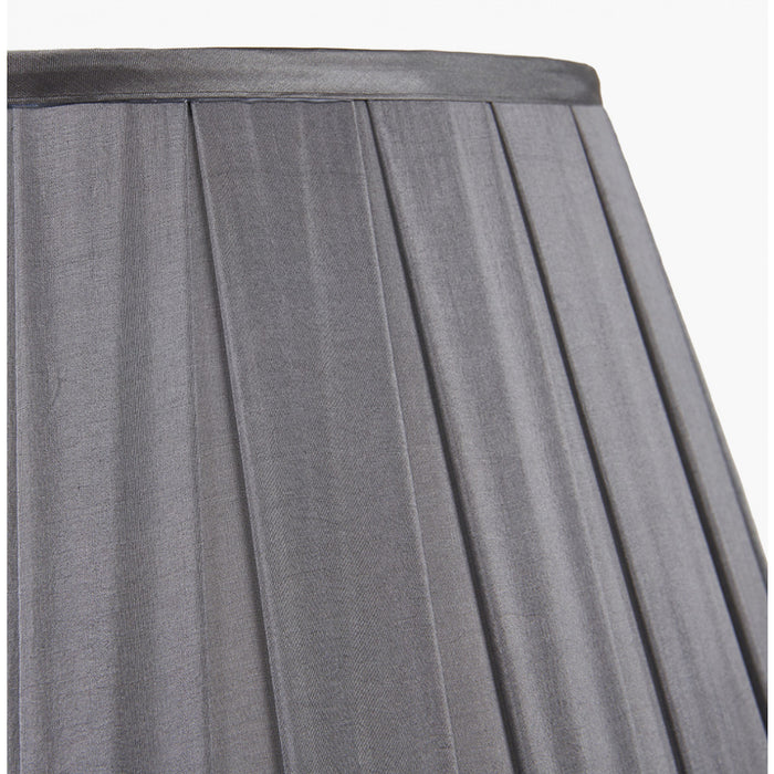 Hedda Steel Grey Silk Box Pleat Shade