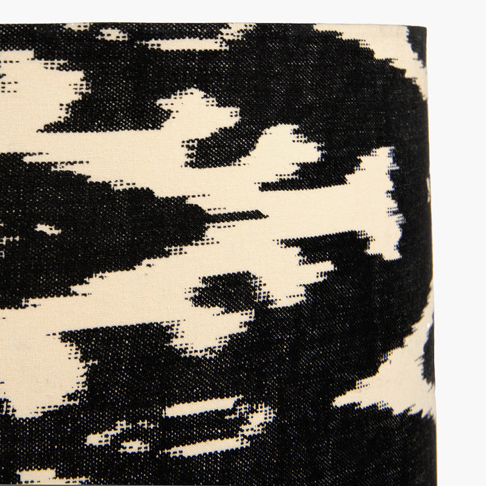 Sif Black Ikat Patterned Cylinder Shade- 35cm 