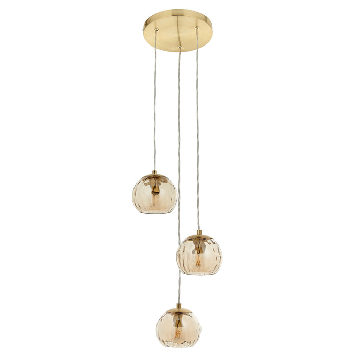 Dimple 3 Pendant Ceiling Light Pendant in Brass