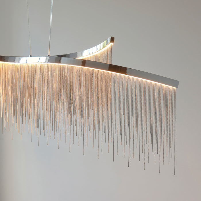 Orphelia Linear Pendant Light with Waterfall Chains