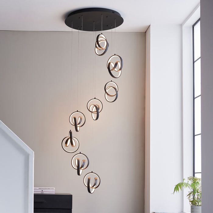 Cosma Matte Black &amp; Gold Pendant Light